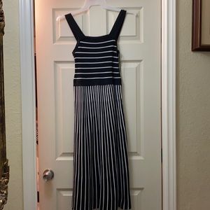 Black and white striped dress